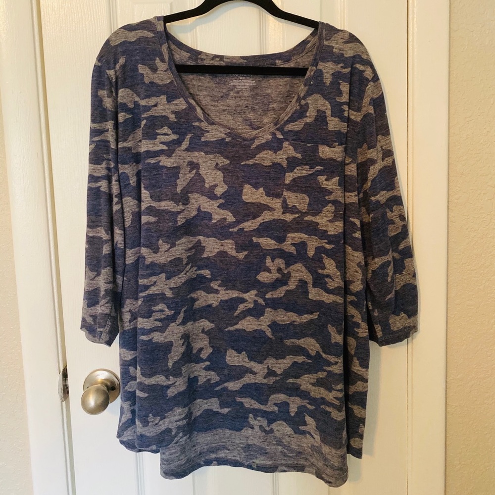 Blue and Gray Camo  top